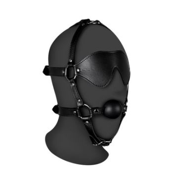 Hoofdharnas met Blinddoek en Stevige Ball Gag