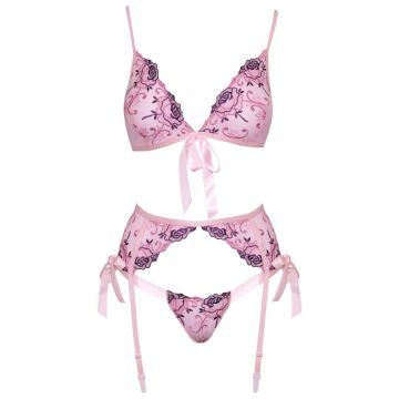 Kissable Lingerie Set Luxueus Bloemenborduurwerk - Roze