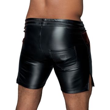Noir Handmade Accentuerende Wetlook Short - Zwart