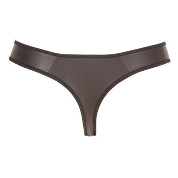 Kunstleren String Met Netstof - Zwart