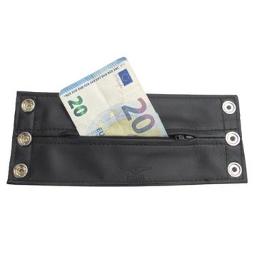 Leren Polsband met Portemonnee - Blauw