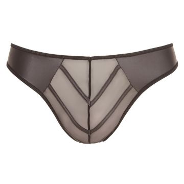 Kunstleren String Met Netstof - Zwart