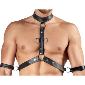 Svenjoyment Bondage Broek & Borst Harnas - Zwart