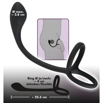 Cock en Ball Ring met Anaalplug