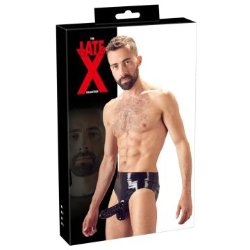 Latex Slip met Penishoes - Zwart