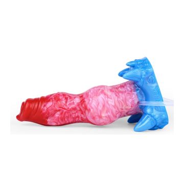 Opblaasbare en Spuitende Dildo Air Boulys - Rood/Blauw