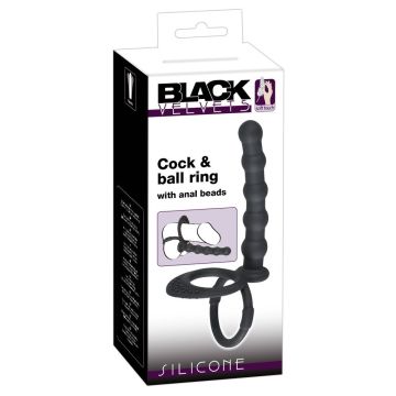 Cock en Ball Ring met Anal Beads