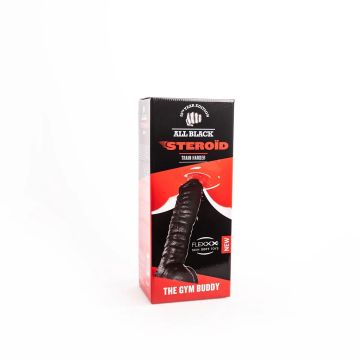 All Black Steroid Dildo The Gym Buddy Zwart - 35 cm