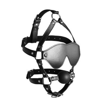 Hoofdharnas met Blinddoek en Stevige Ball Gag