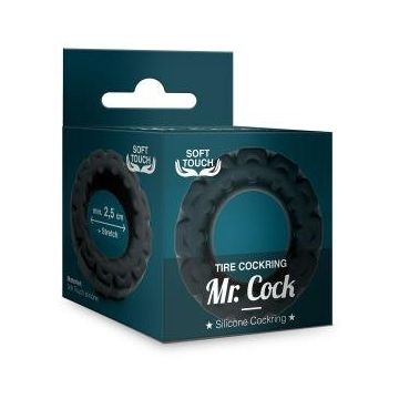 Siliconen Cockring Mr. Cock Tire - Zwart