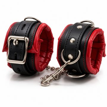 Kiotos Bondage Bar met Leren Pols en Enkelboeien - Rood