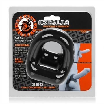 Cock Ring And Ball Sling - Zwart