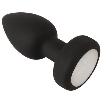 Anos Vibrerende Buttplug RC Flashing met Afstandsbediening - Zwart