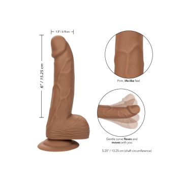 Realistische Dildo Silicone Studs 21 cm - Bruin