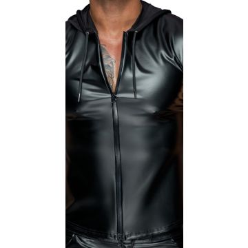 Noir Handmade Korte Mouwloze Hoodie - Zwart