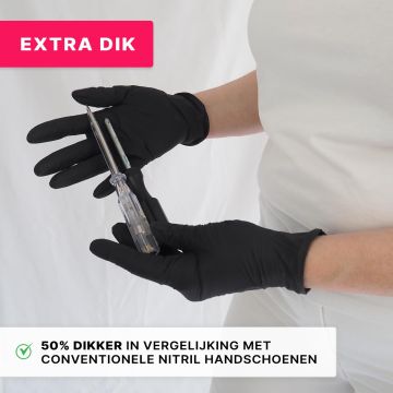 Extra Sterke Wegwerphandschoenen Zwart - 100 Stuks