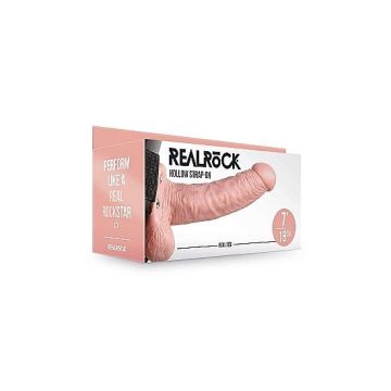 Strap On met Holle Dildo 18 cm - Huidskleur