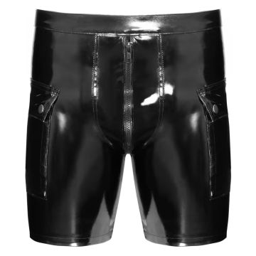 Shorts met Klepzakken Vinyl - Zwart