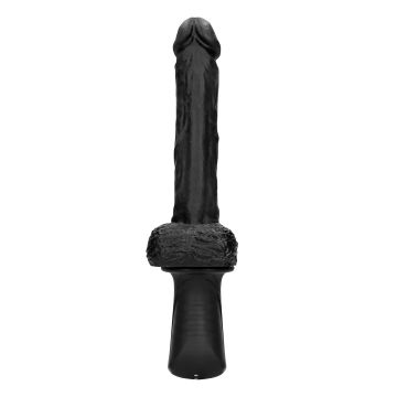 Vibrerende en Stotende Vibrator met Handvat - Zwart