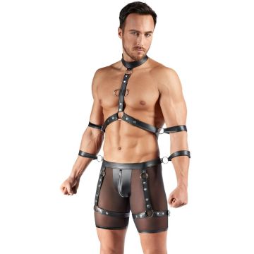 Svenjoyment Bondage Broek & Borst Harnas - Zwart