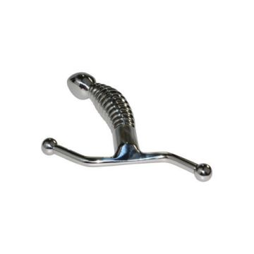 Geribbelde Metalen G-Spot en P-spot Dildo
