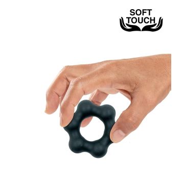 Siliconen Cockring Mr. Cock Flower - Zwart