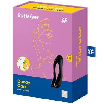 Satisfyer - Candy Cane Vinger Vibrator Zwart