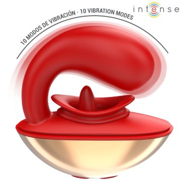 Intense U-Vormige Vibrator met Clitoris Stimulator Mariah - Rood