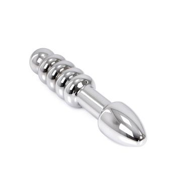 Spartan Steel Geribbelde Stalen Buttplug - 18 cm