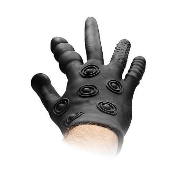 Silicone Stimulation Glove - Zwart