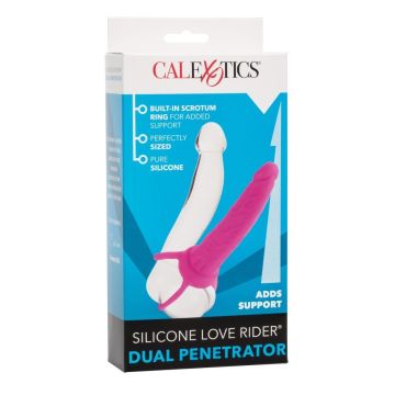 Dildo met cockring Dual Penetrator - Roze
