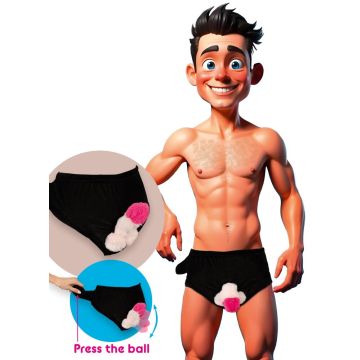 Slip met beweegbare pluche penis