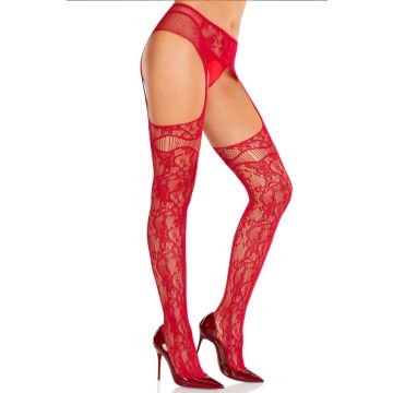 Leg Avenue Netkousen met Kousenband - Rood