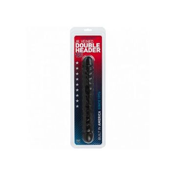 Jr. dubbele geaderde dildo - Zwart