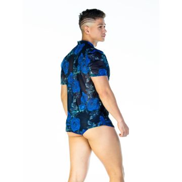 Gigo Shirt Rozenprint - Blauw
