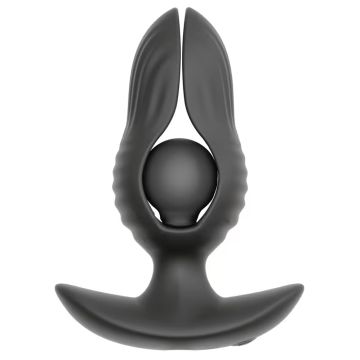 Anos RC Opblaasbare en Vibrerende Buttplug met Afstandsbediening - Zwart