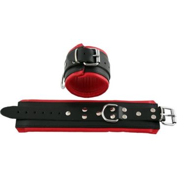 Mister B Leren Enkelboeien - Zwart/Rood-mister_b_leren_enkelboeien_-_zwart-rood.jpg