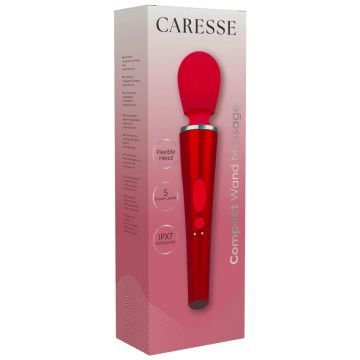 Compact Wand Vibrator CARESSE - Rood