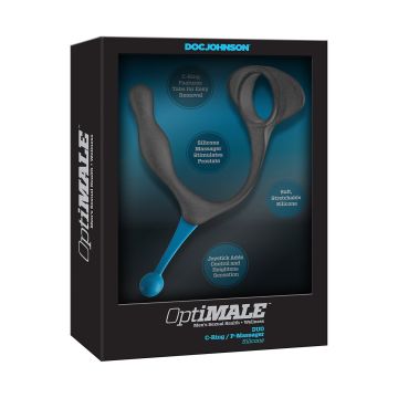 OptiMALE Duo Cockring & Prostaatmassager - Grijs