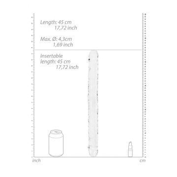 Realistische Dubbele Dildo Transparant - 45 cm