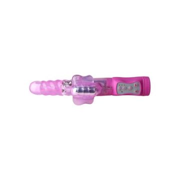 Butterfly vibrator met parels in roze kleur