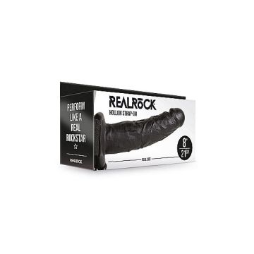 Strap On met Holle Dildo 20.5 cm - Zwart