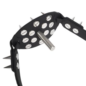 Rimba - Ballgag met Bit & Studs - Zwart/Rood