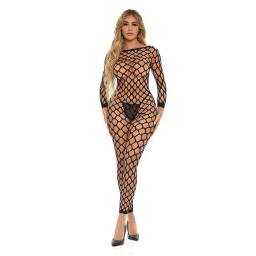 Bodystocking Pink Lipstick Swipe Right - Zwart