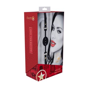 Silicone Ball Gag Milan Collection - Zwart/Rood