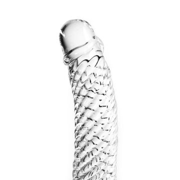 Kiotos Glazen Dildo Clear Penis Ribbed - 17 cm