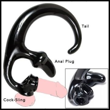 Oxballs Buttplug met Cock & Ball Sling - Zwart