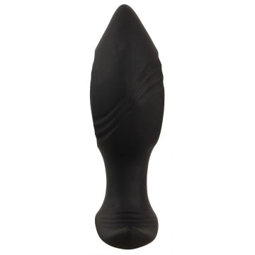 Anos Vibrerende Buttplug Met Gat - Zwart