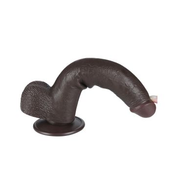 Realistische Aftrekbare  Dildo 22cm - Bruin