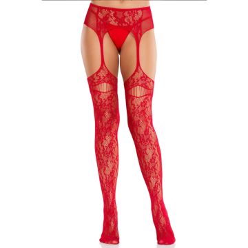 Leg Avenue Netkousen met Kousenband - Rood